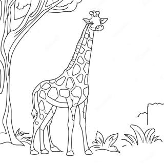 Realistic Giraffe Coloring Page 22043-20378