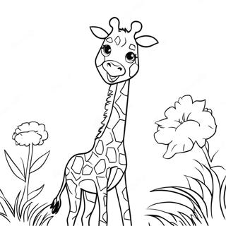 Realistic Giraffe Coloring Page 22043-20380