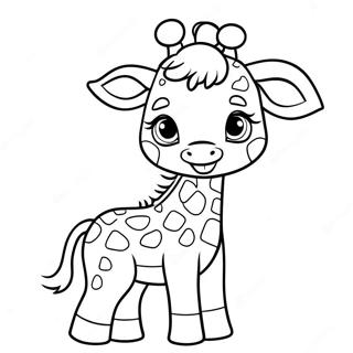 Cute Baby Giraffe Coloring Page 22044-20382