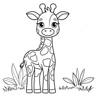 Cute Baby Giraffe Coloring Page 22044-20383