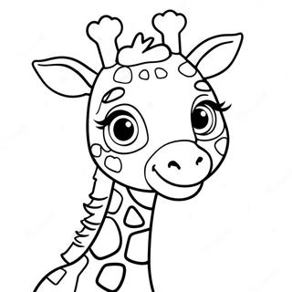 Cute Baby Giraffe Coloring Page 22044-20384