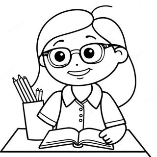 Cute Teacher Coloring Page 22063-20394