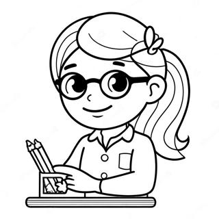 Cute Teacher Coloring Page 22063-20395