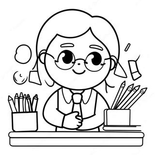 Cute Teacher Coloring Page 22063-20396