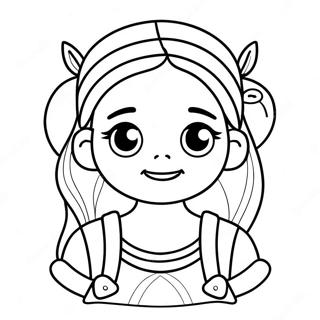 Cute Girl Easy Coloring Page 22073-20402