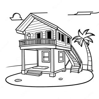 Beach House Coloring Page 22083-20410