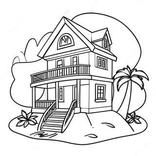 Beach House Coloring Page 22083-20412