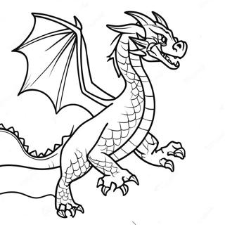 Majestic Fire Dragon Flying Coloring Page 22094-20424