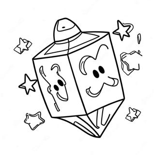 Colorful Dreidel With Stars Coloring Page 22104-20432