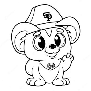 Cute Padres Mascot Coloring Page 22114-20437