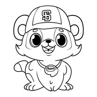 Cute Padres Mascot Coloring Page 22114-20438