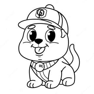 Cute Padres Mascot Coloring Page 22114-20440