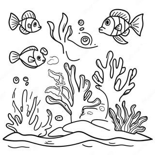 Colorful Coral Reef Underwater Coloring Page 22124-20448