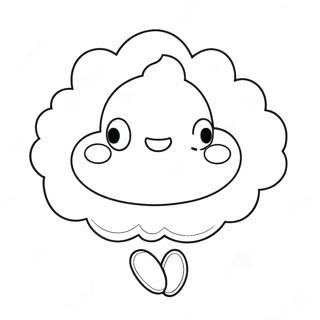 Fluffy White Cloud Coloring Page 2212-1813