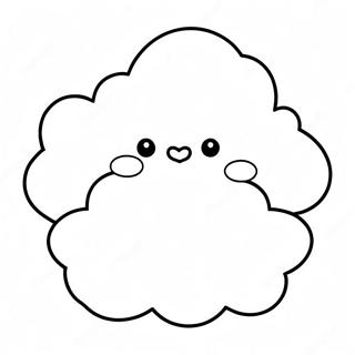 Fluffy White Cloud Coloring Page 2212-1815