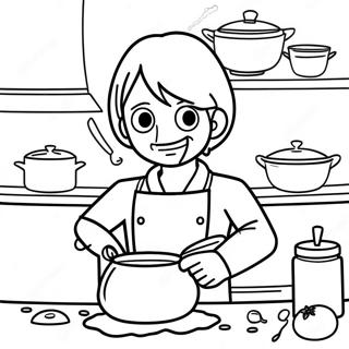 Sanji Cooking Delicious Meals Coloring Page 22154-20470