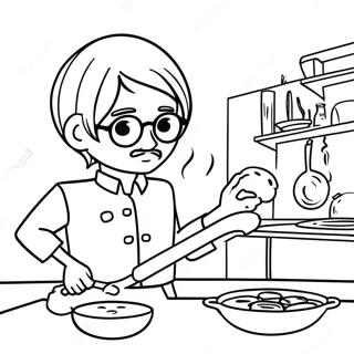 Sanji Cooking Delicious Meals Coloring Page 22154-20471