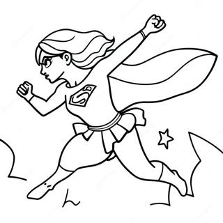 Supergirl Flying Through The Sky Coloring Page 22174-20486