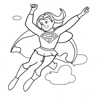 Supergirl Flying Through The Sky Coloring Page 22174-20488