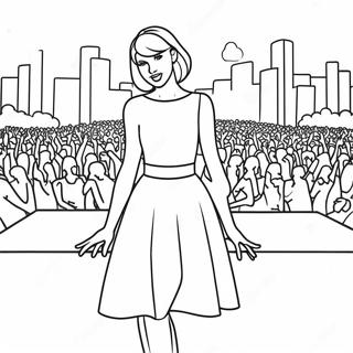 Colorful Taylor Swift Concert Scene Coloring Page 22184-20495