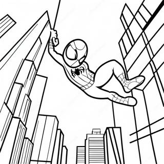 Spider Man Swinging Through The City Coloring Page 22204-20510