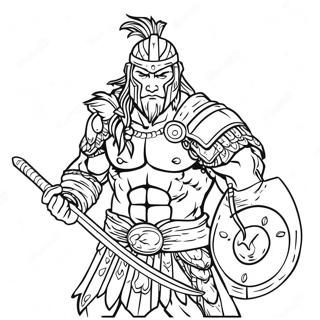 Fierce Warrior Coloring Page 22214-20518