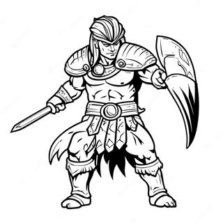 Fierce Warrior Coloring Page 22214-20519