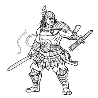 Fierce Warrior Coloring Page 22214-20520