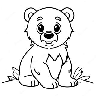 Cute Grizzly Bear Cub Coloring Page 22224-20525