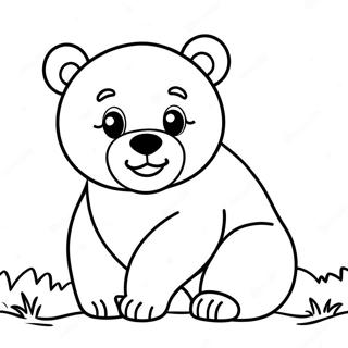 Cute Grizzly Bear Cub Coloring Page 22224-20526