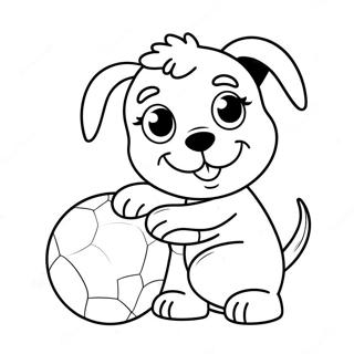 Playful Puppy With Ball Coloring Page 22244-20541