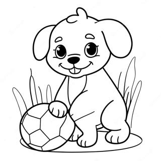 Playful Puppy With Ball Coloring Page 22244-20542