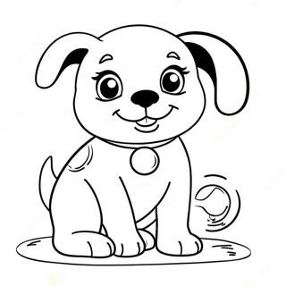 Playful Puppy With Ball Coloring Page 22244-20543