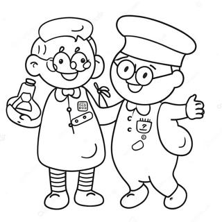 Cute Pharmacy Characters Coloring Page 22284-20573