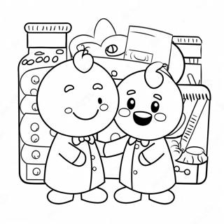 Cute Pharmacy Characters Coloring Page 22284-20574