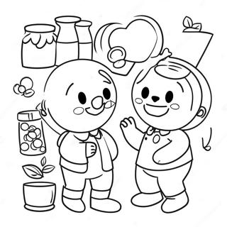 Cute Pharmacy Characters Coloring Page 22284-20576