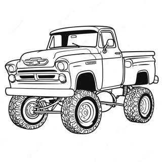 Custom Lifted Chevy Truck Coloring Page 22294-20581