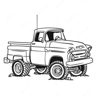 Custom Lifted Chevy Truck Coloring Page 22294-20582