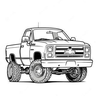 Custom Lifted Chevy Truck Coloring Page 22294-20583