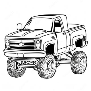 Custom Lifted Chevy Truck Coloring Page 22294-20584