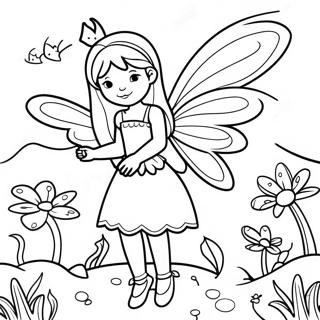 Magical Fairy In A Garden Coloring Page 22304-20589