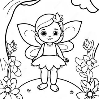 Magical Fairy In A Garden Coloring Page 22304-20591