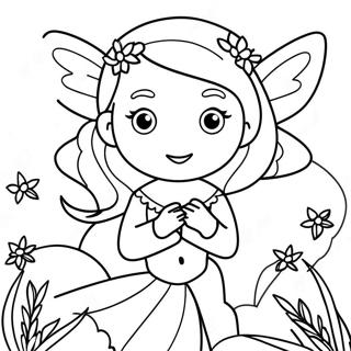 Magical Fairy In A Garden Coloring Page 22304-20592