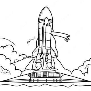 Space Shuttle Launching Into The Sky Coloring Page 22313-20596