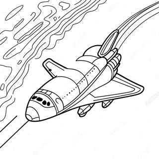 Colorful Space Shuttle Orbiting Earth Coloring Page 22314-20597