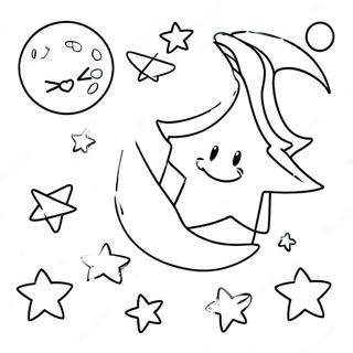 Sparkling Stars And Moon Coloring Page 22354-20629