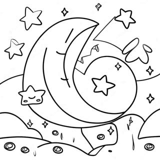 Sparkling Stars And Moon Coloring Page 22354-20631