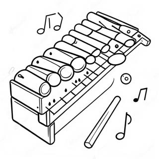 Xylophone With Colorful Notes Coloring Page 22374-20645