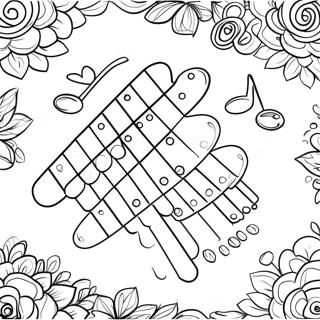 Xylophone With Colorful Notes Coloring Page 22374-20646