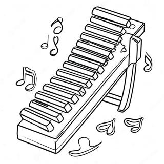 Xylophone With Colorful Notes Coloring Page 22374-20647